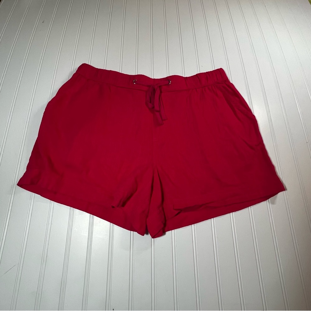 Terra & Sky Womens Linen Shorts with pockets Size 0X 14W NWT